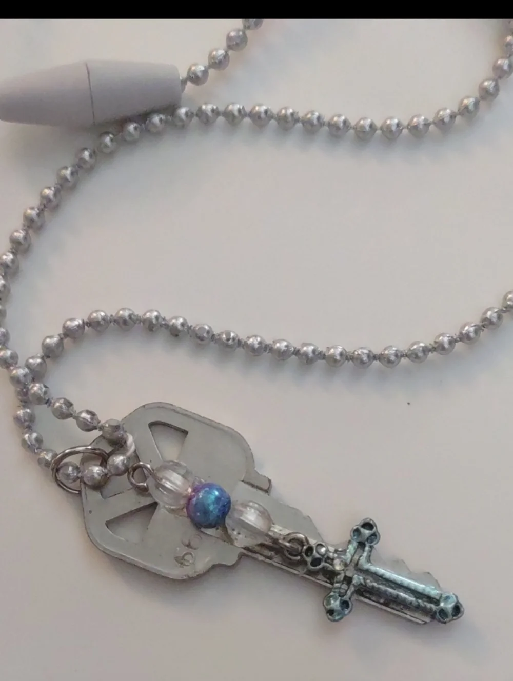 Kid's Key Necklace with Beads & Cross Embellishments - Picture 6 of 13